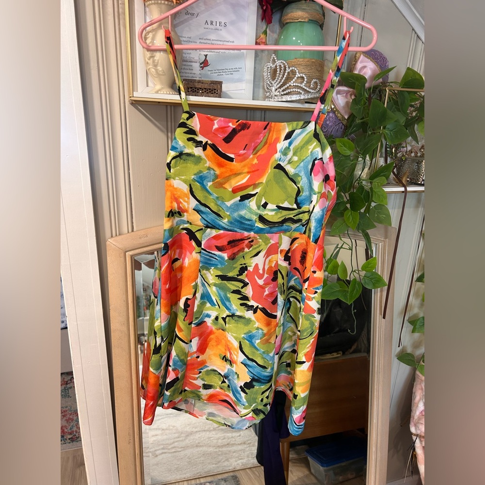 Show Me Your MuMu Lauren Tie Mini Dress in Mimosa Blooms sz M - Picture 3 of 5